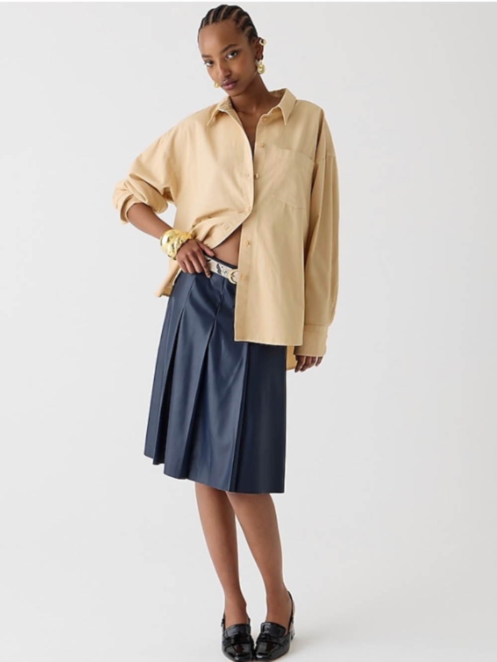 J.Crew Étienne oversized shirt in lightweight Oxford in Sunny Sands Size M